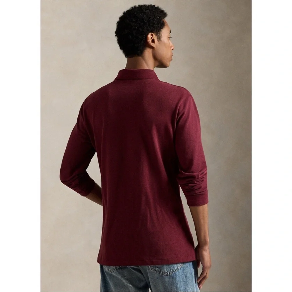 Ralph Lauren Men's Classic Fit Long-Sleeve Polo in Burgundy Sz S NWT